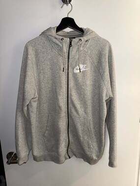 Nike Sportswear Full-Zip Hoodie Grey Heather Size XL